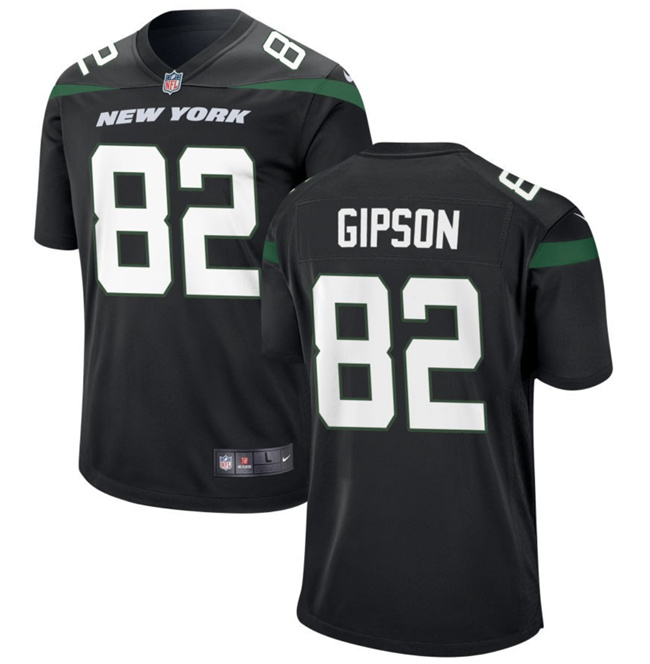 Men's New York Jets #82 Xavier Gipson Black Football Stitched Jersey